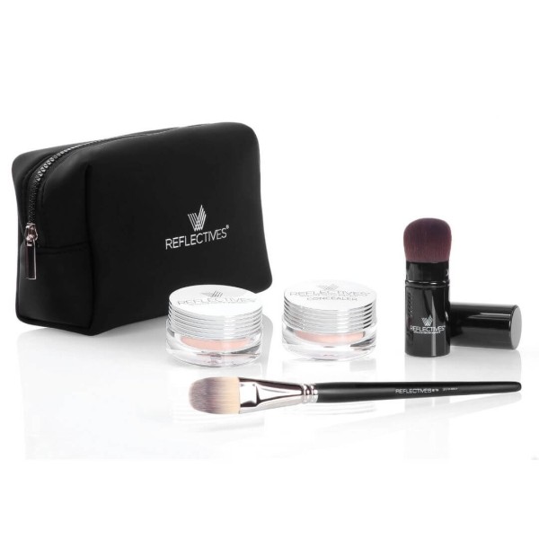Mineral Make-up-Set (Basic) mit Foundation, Concealer, Pinseln und Make-up-Tasche